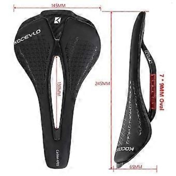 Ultralet Fuld Carbon Fiber Cykelsæde Mountain Road Cykelsadel Læder Hul Cykelsæde