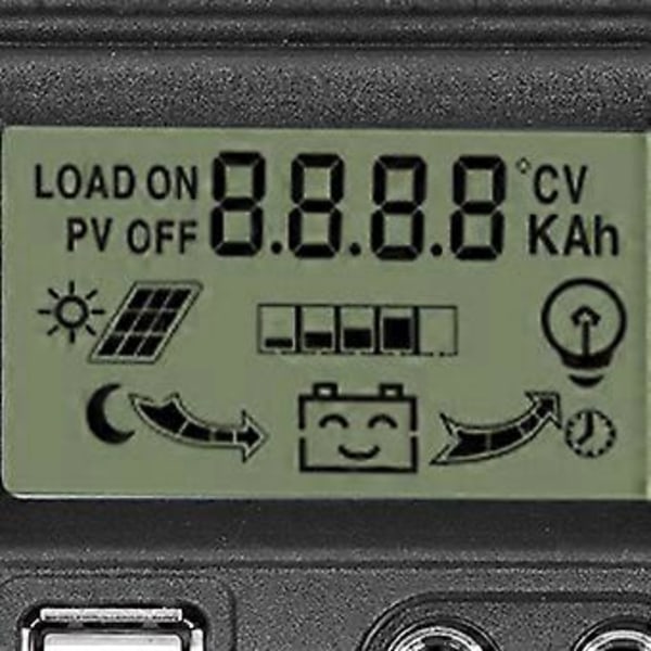 Aurinkolataussäädin LCD-näyttö 2 USB-ulostuloa PWM-paneelin lataussäädin 12V 24V 20A 260W 520W