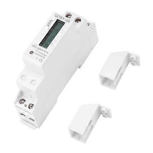 Digital LCD 220V Enfas Din-skena Elmätare 5-32A Elektronisk KWh-mätare