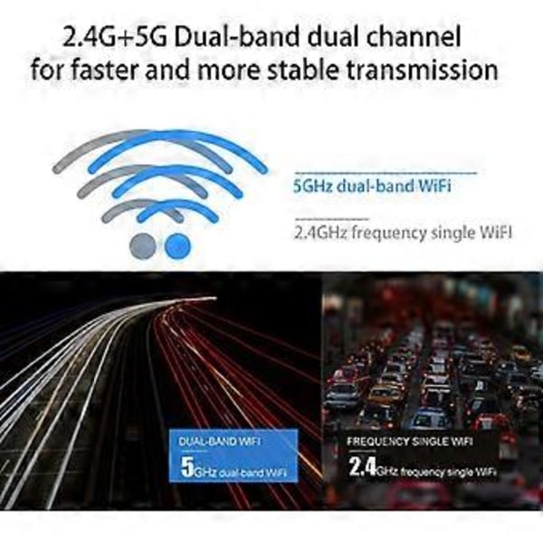 600 Mbps USB Wifi-adapter 2,4G og 5 GHz Dual-Band 600M Trådløst Nettverkskort Wifi-mottaker Sender For Bærbar PC Stasjonær PC