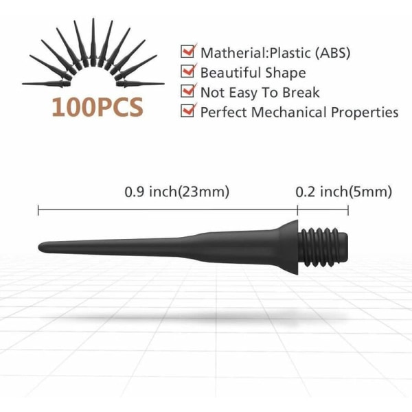 Plastspets Dart [18g], 12-Dart Kit för Elektroniska Darttavlor (42 Flights + 100 Tips + Extra 6 Aluminium Shafts)-DENUOTOP
