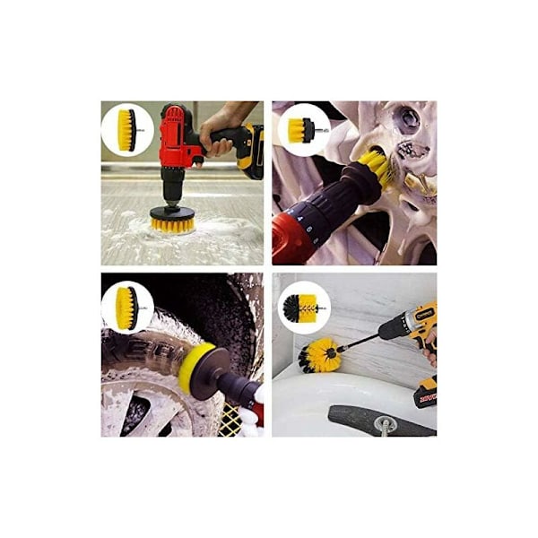12 st / set borsttillbehör set dynor en skursvamp kraftfulla rengöringsborste dynor med förläng lång bilpolering pad kit-B