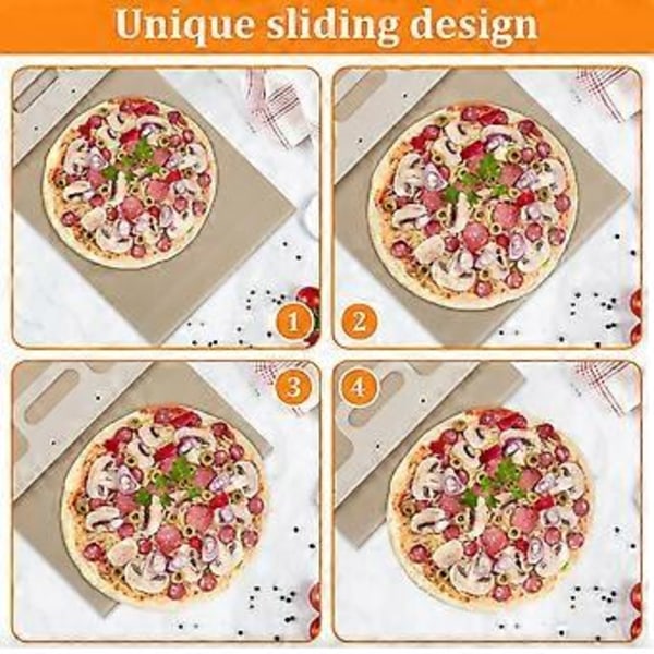 Non-Stick Pizzaspatel, Glidande Pizzaspade med Degbricka, Glidplatta för Hemmakökugnsbakning