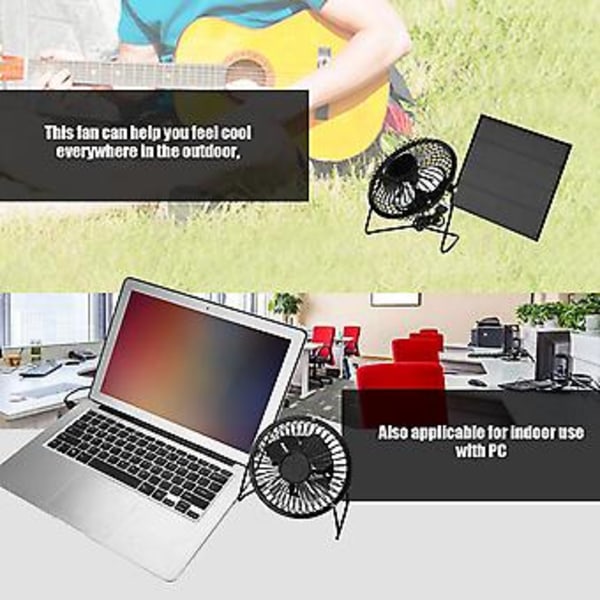 Solpanel Fläkt, 3W 6V Utomhus Solcellsfläkt USB-fläkt Utsökt Design