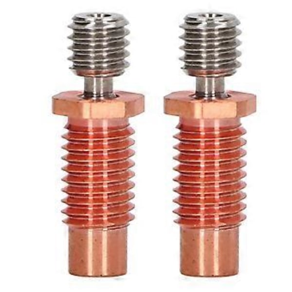 2 stk. 24 mm All Metal Hotend Throat Tube Bi Metal Ekstern Hex Hot End Throat Tubing til V6 3D-printer