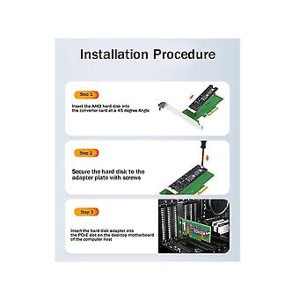 Pci-e X4 - Ahci -sovitinkortti Pcie-laajennuskortti Työpöydän laajennus Joutokäynnillä oleva Ssd-luku- ja kirjoituskortti