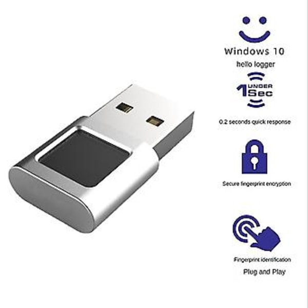 Mini USB Fingeravtrycksläsare Modul Enhet Biometrisk Skanner För Windows 10/11/hello Dongel Bärbara Datorer Nyckel USB