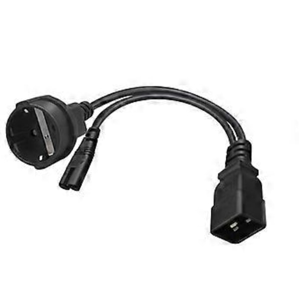 1 stk. IEC C20 Han til C7 + EU4.8MM Hun Splitter Adapter Kabel Ledning C20 Splitter