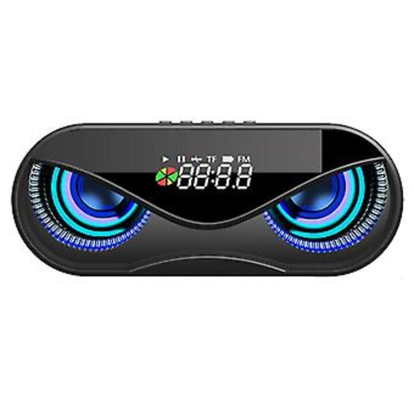 ABS Multifunktionell Väckarklocka Bluetooth Högtalare Röstmeddelande Samtalsfunktion Oberoende Membran Blinkande Färgglatt Ljus Högtalarlåda Svart