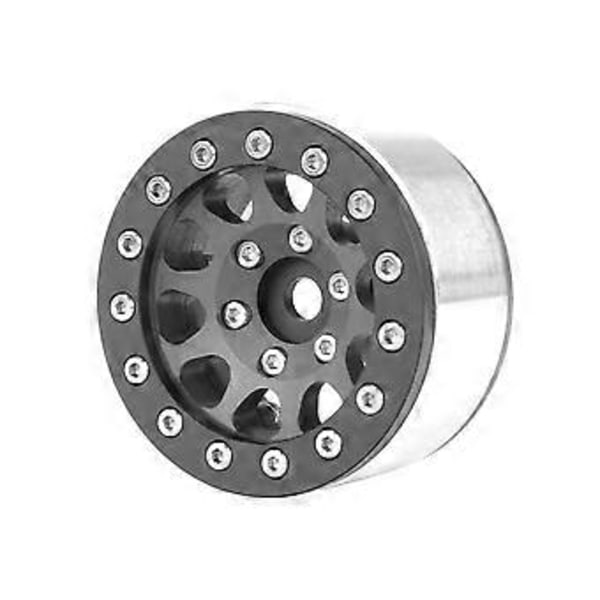 Svarta Silverfälgar 4 ST 1,55 Tum Metallhjul Modellbilsdelar för Axial SCX10 Ghost TRX4 TRX6 D90 1/10 RC Crawler Bil