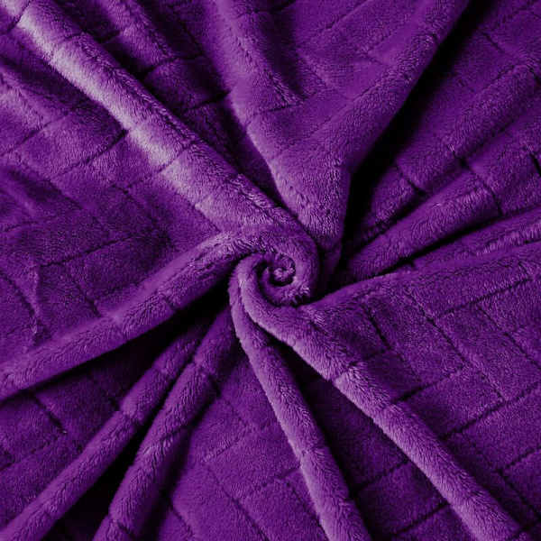 Blød plysset tæppe, Queen Size sofa tæppe, blødt og fluffy dekorativt tæppe til sofaen - hyggeligt og let, lilla, 127 x 152 cm
