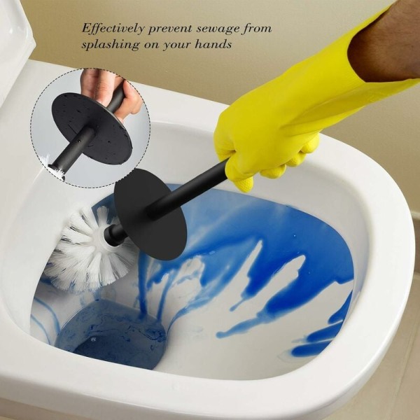 Harmaa WC-harjan pidike Kylpyhuone WC-harjan sarja Kannella WC-puhdistusharja Muovi Liukumaton Pitkä kahva Vessaharja ja pidike