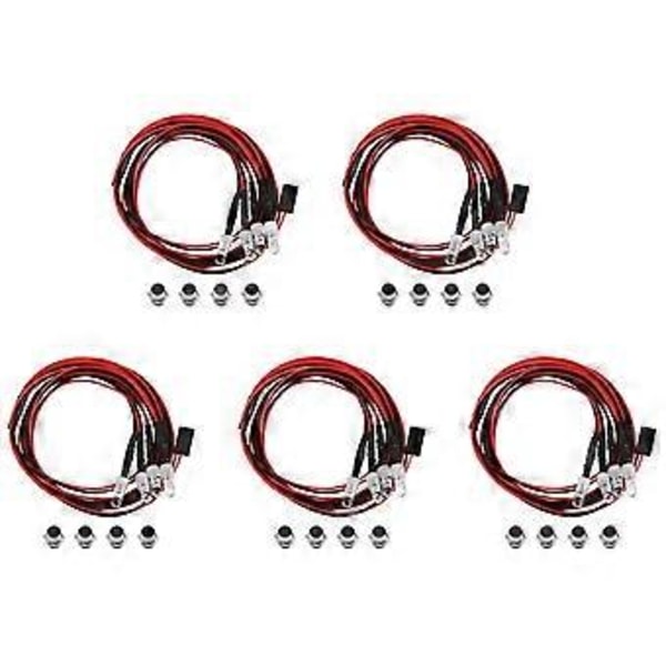 4 LEDin RC LED-valosarja 1/10 RC-autoille, kuorma-autoille, crawlereille, RC-malleille, drifting-autoille, ajovaloille, takavaloille, 5mm, sininen