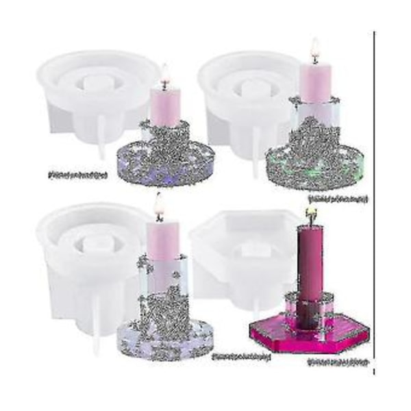 5st Silikonform Ljushållare, Gjutform Ljushållare, Ljusstake Silikonform, DIY Silikon
