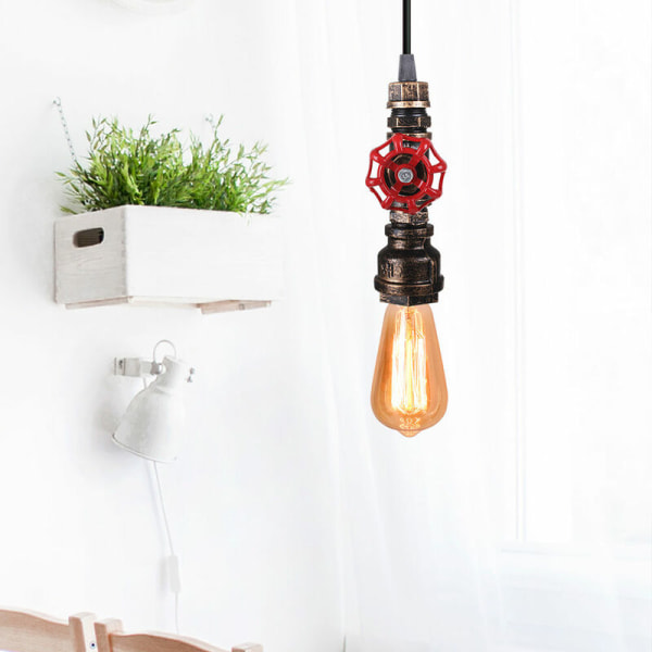 Retro industriell pendellampe kreativ vannrør hengende taklampe justerbar lysekrone