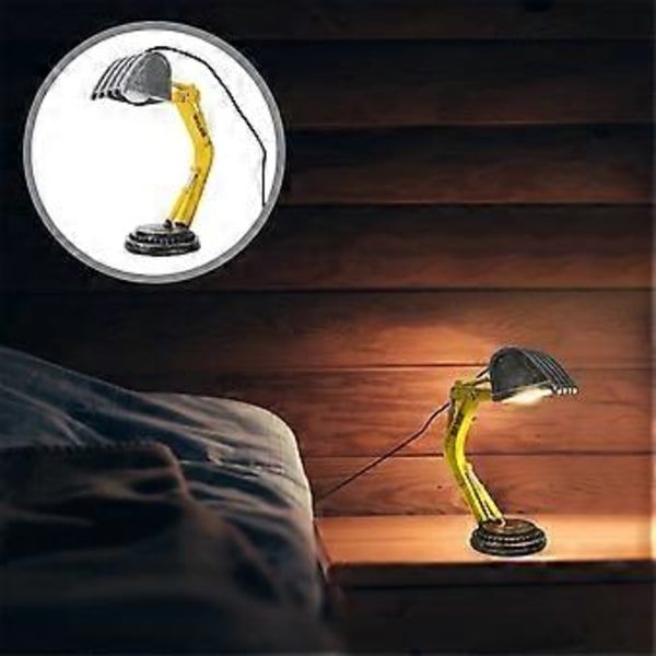 Grävmaskin Bordslampa Bygg Dekor Pojke LED Julbelysning Lampa Småbarn Kontor Alla Hjärtans Dag Present Lampa för Sovrum