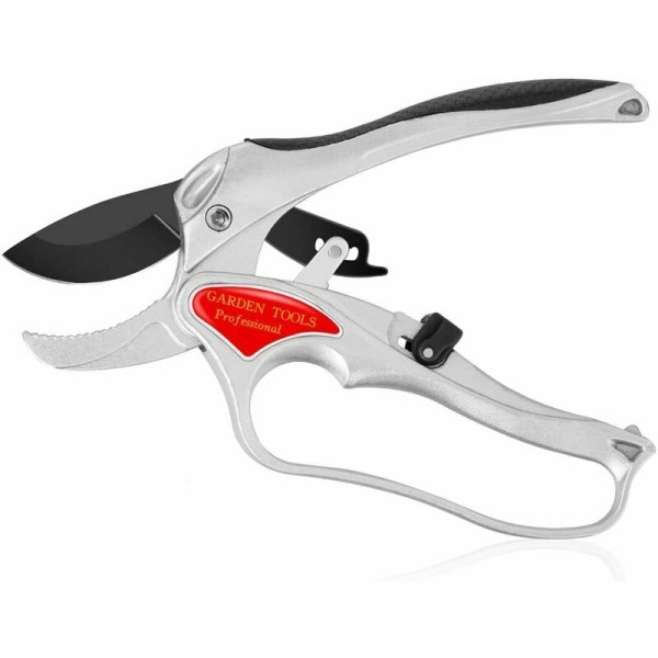 Garden Pruner - Anti Slip Handles, Release Mechanism, Bypass Pruner, Non-Stick Coating - Sharp Hand Pruners Garden Scissors