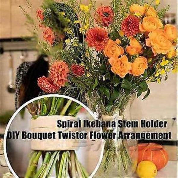 2 ST Spiral Ikebana Stjälkhållare, Återanvändbart Blomstergaller för Vas, Spiral DIY Bukett Twister Blomsterarrangemang Hållare, B