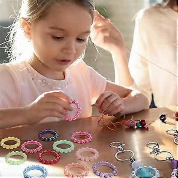 20 stk. Akryl Perleramme 48mm Rund Perlesløyfe med 2 Hull DIY Perleramme for Hengende Dekor