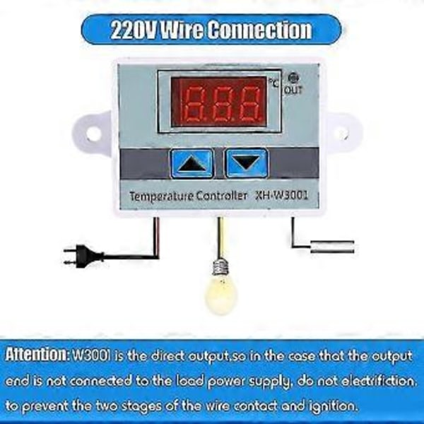 Digital Temperaturkontroller Xh-w3001 110-220v Modul Programmerbar Minus 50 Till 110 Graders Uppvärmning