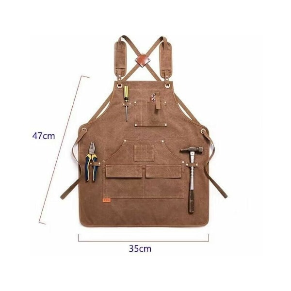 Lasten sininen puutarha-apron pituus 47cm