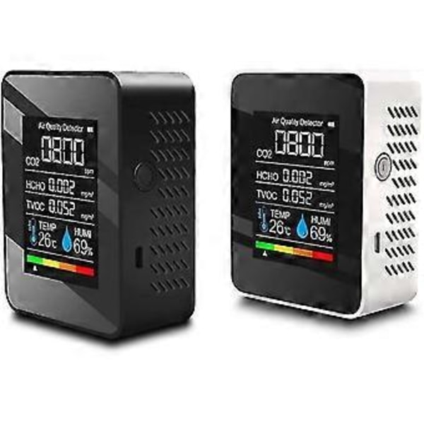 Luftkvalitetsdetektor Multifunksjonell Karbondioksid Co2 Tester Tvoc Hcho Verdi Elektrisitetsmengde