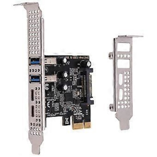 PCI Udvidelseskort 4-Porte (Type-C+A) USB 3.2 Udvidelseskort 5Gbps Høj Hastighed Hub Driver-Fri til Stationær Computer