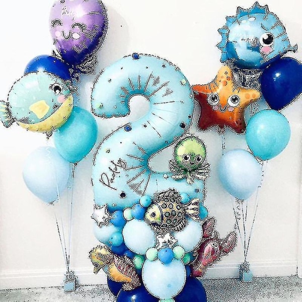 44 stk Under Sea Animal Balloon Ocean World Mermaid Party Decor Starfis