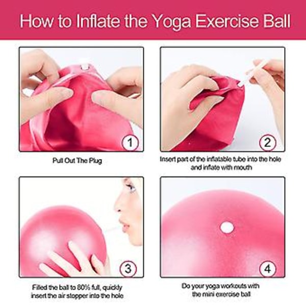 Liten Träningsboll, 23 cm Mini Yogabollar Med Uppblåsbart Sugrör