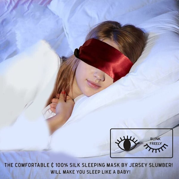 Satin sovmask ögonbindel ögonbindel sovmasker passar för vuxna par älskare 2 stycken 150cm röd-..