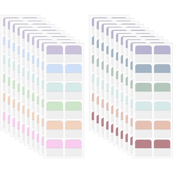 240 färgade självhäftande indexetiketter, repositionerbart boklim