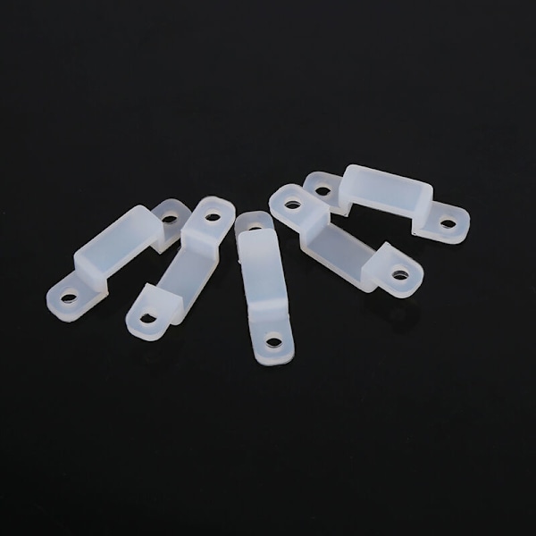Fästklämma för LED-list, 10 mm silikonklämma för vattentät fixering av RGB 3528 5050 1210 RGB LED-list 100 st (10 mm)