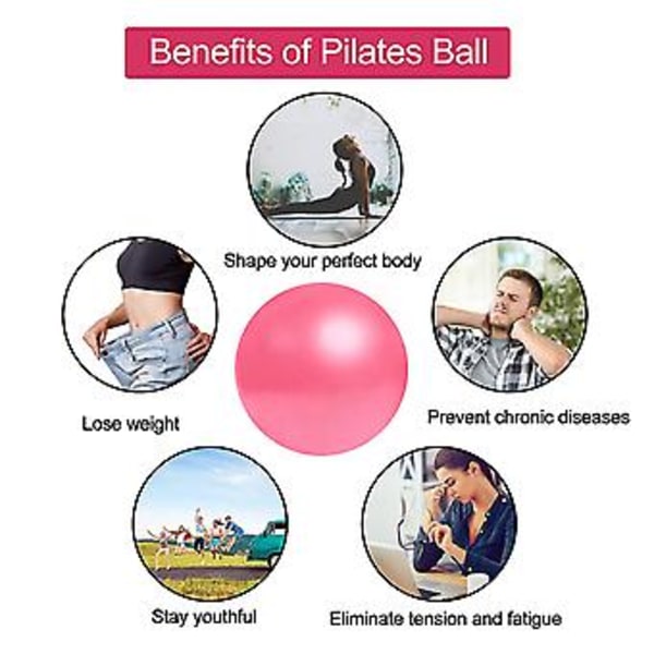 Liten Träningsboll, 23 cm Mini Yogabollar Med Uppblåsbart Sugrör