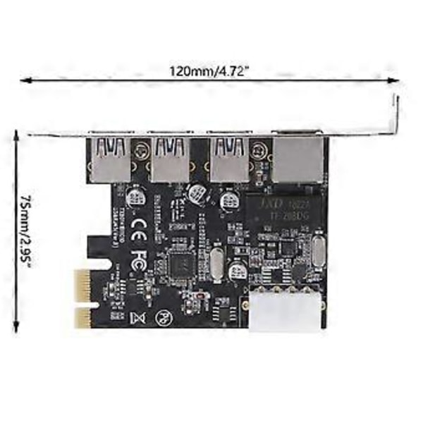 PCI-E till USB 3.0 4-Port(4 USB3.0 +1 RJ45 Expansionskort PCI E USB Adapterkort