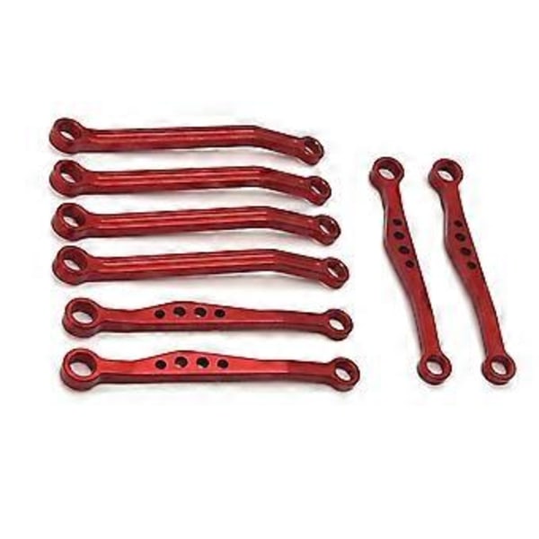 RC Bil Uppgradering Främre & Bakre Fast Stång Kit för 1/16 C64 RC Bil Uppgraderingsdelar Röd