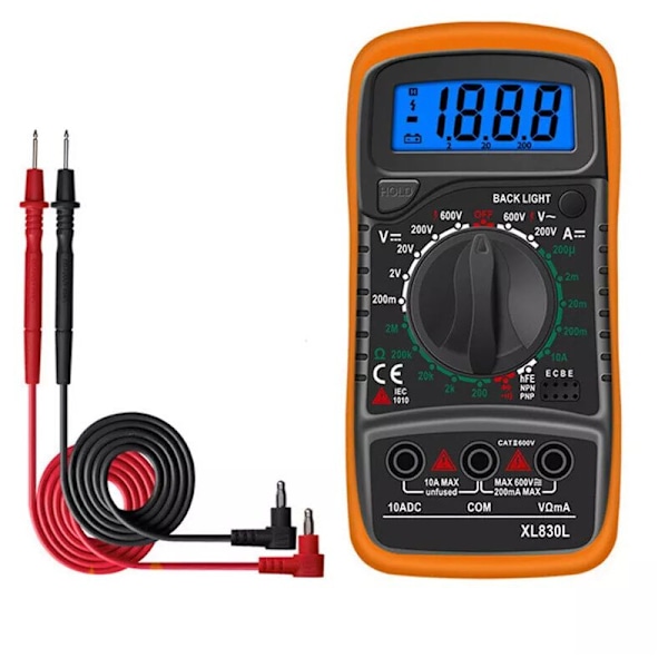 LCD Digital Multimeter Voltmeter Ammeter AC-DC-OHM Ström Krets Tester Summer