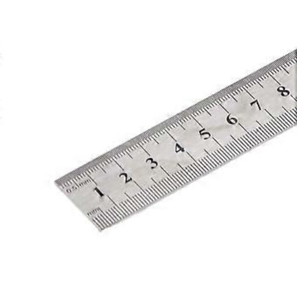 Stållinjal 12 Tum 30cm Imperial Metrisk Stållinjal med Positioneringsblock för Ritsning Markering