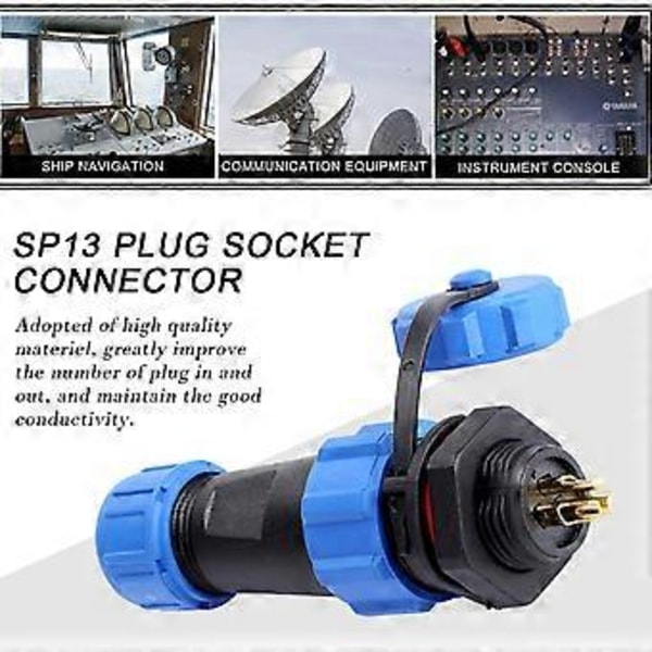 IP67 SP13 3-Pin Vattentät Plastkontakt Uttag (3-Pin)