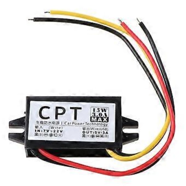 DC/DC-muunnin säädin 12V - 5V 3A 15W auton LED-näytön virtalähde