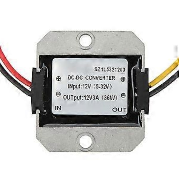 DC-omvandlarmodul Justerbar spänningsregulator Stabilisatormodul IP67 Vattentät 12V till 12V 3A