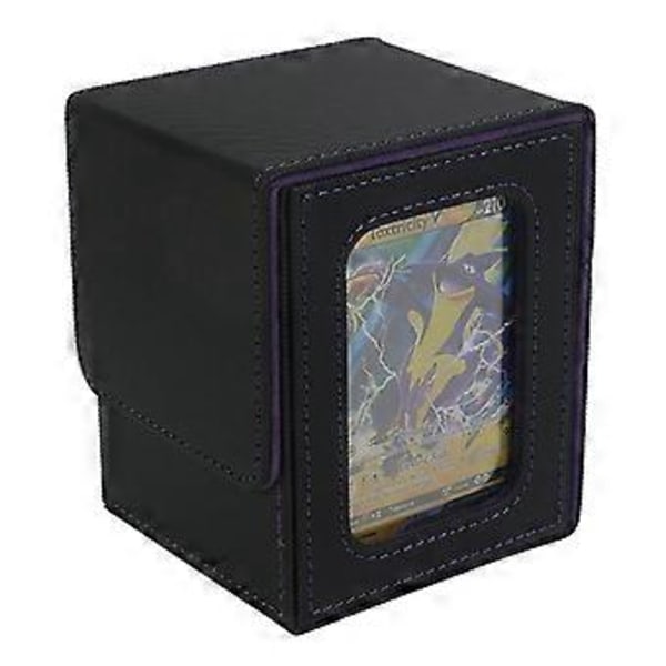 100+ Spelkortsbox Kortförvaringsbox Portabel Förpackningsbox - Svart & Lila