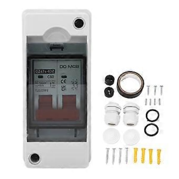 DC Strømafbryder 2P 50A Miniature Isolator Kontakt IP65 Vandtæt Solar PV Strømafbryder 1000V