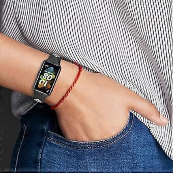 For HuaweiBand 7 Bånd Justerbart Armbånd Smartklokkebånd TPU Dobbel Fargestropp