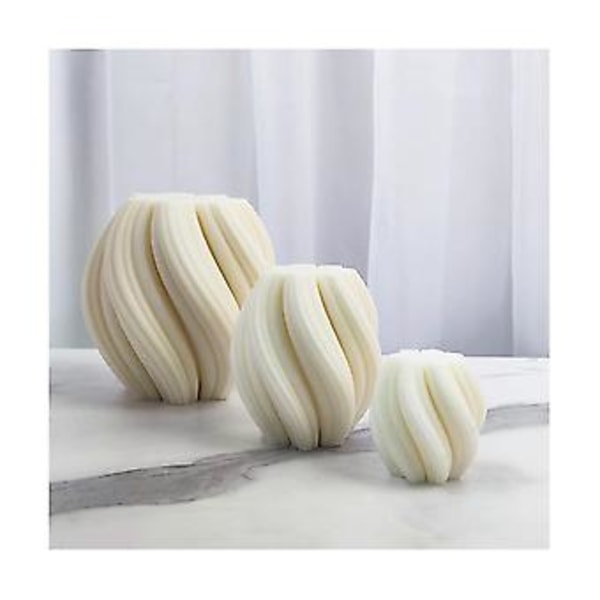 DIY Bølge Søjleforme Twirl Twist Kolonne Duftende Silikoneform Harpiksform