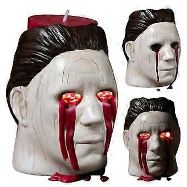 Halloween Skräckdekoration Harts Ljusstake Tårar Rött Ljus Skräckprydnader Hem Skrivbordsprydnader