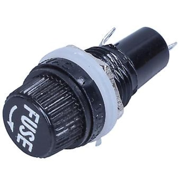 12 mm kierteellä varustettu paneelikiinnitteinen sulakepesä H-kanta 5x20 mm sulakkeille