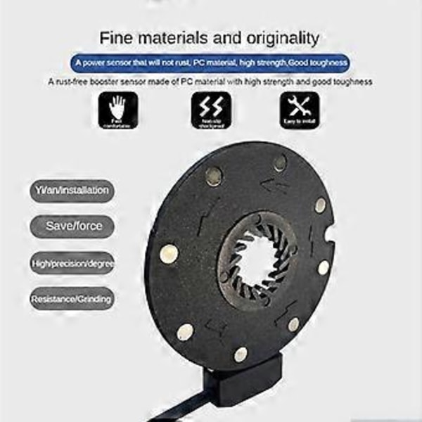 Elektrisk Sykkel Magnetisk Kraftsensor 36/48V Pedalassistent Sensor F-8C Magneter Doble Hall Sensorer PAS System Elsykkel Deler