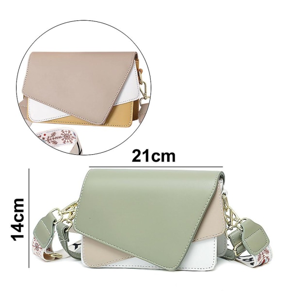 Bump Color Liten Veske Dame Ny All-match Bred Rem Cross-body Mote Enkelt Skulder Veske Khaki