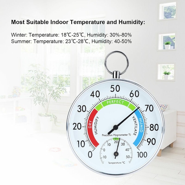 Innendørs termometer hygrometer veggmontert temperatur fuktighetsmåler for hjem lager kontor
