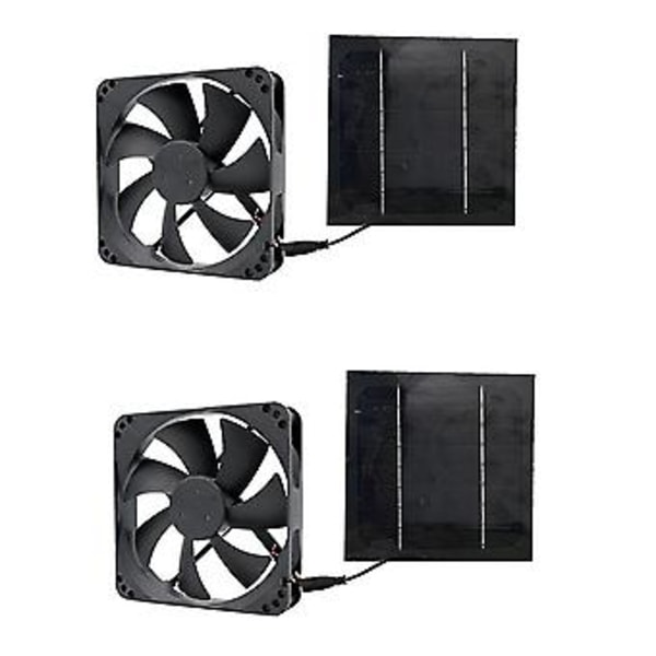 2st 20W 6 Tums Solcellsfläkt Kit Ctor Mini Ilator Solpanel Ed Fläkt För Hund